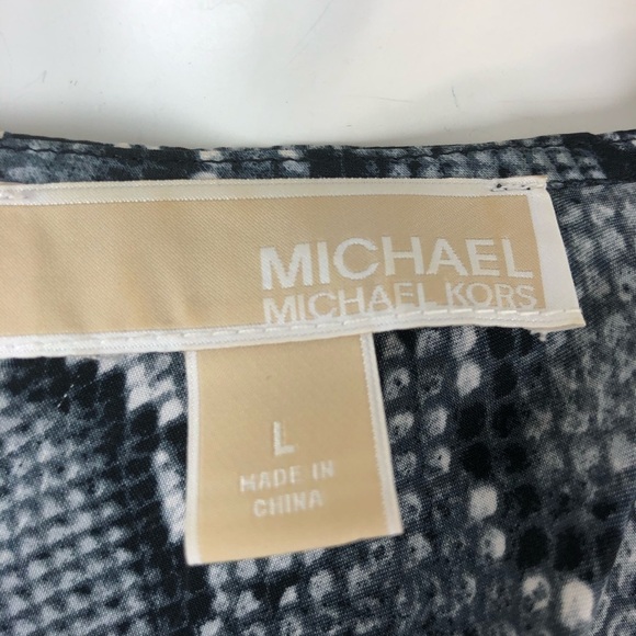 Michael Kors Women's Snake Animal Print Blouse - Size Large -Excellent Condition - Picture 10 of 13